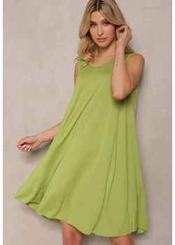 Zielona Casualowa Rozkloszowana Sukienka z Wiskozy Ozdobiona Paseczkami Timaga ze sklepu Renee odzież w kategorii Sukienki - zdjęcie 171942982