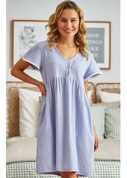 Doctor Nap koszula ciążowa z haftowaną koniczynką TM.5318, Kolor niebieski, Rozmiar S, Doctor Nap ze sklepu Intymna w kategorii Koszule nocne - zdjęcie 171944054