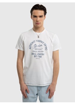 Koszulka męska bawełniana z nadrukiem biała Fabio 100 ze sklepu Big Star w kategorii T-shirty męskie - zdjęcie 171944644