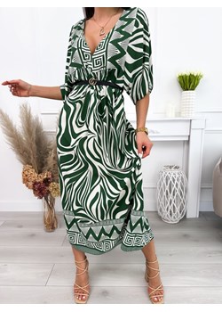 Zielono-Beżowa Sukienka Maxi ze sklepu ModnaKiecka.pl w kategorii Sukienki - zdjęcie 171944944