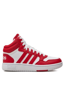 adidas Sneakersy Hoops Mid IG3718 Biały ze sklepu MODIVO w kategorii Buty sportowe dziecięce - zdjęcie 171949374