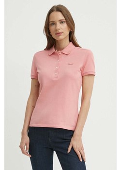 Lacoste polo damski kolor różowy ze sklepu ANSWEAR.com w kategorii Bluzki damskie - zdjęcie 171950441