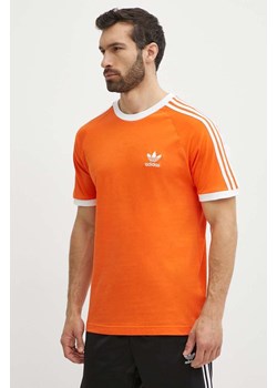 adidas Originals t-shirt bawełniany męski kolor pomarańczowy z aplikacją IM9382 ze sklepu ANSWEAR.com w kategorii T-shirty męskie - zdjęcie 171950650