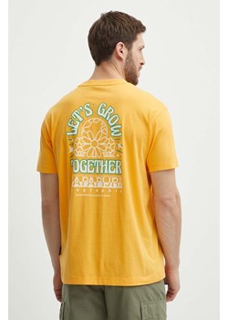 Napapijri t-shirt bawełniany S-Boyd męski kolor pomarańczowy z nadrukiem NP0A4HQFY1J1 ze sklepu ANSWEAR.com w kategorii T-shirty męskie - zdjęcie 171950681