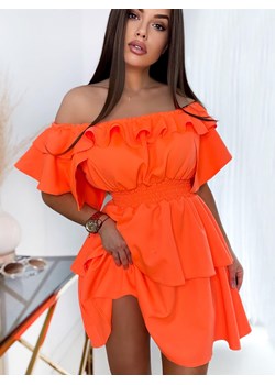 sukienka hiszpanka valentina by mielczarkowski polski produkt - neon orange ze sklepu STYLOWO w kategorii Sukienki - zdjęcie 171950910