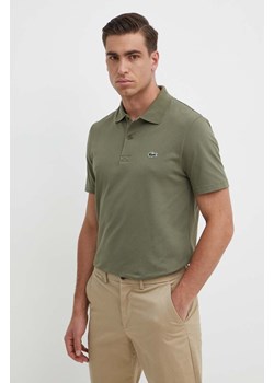 Lacoste polo męski kolor zielony gładki ze sklepu ANSWEAR.com w kategorii T-shirty męskie - zdjęcie 171951040