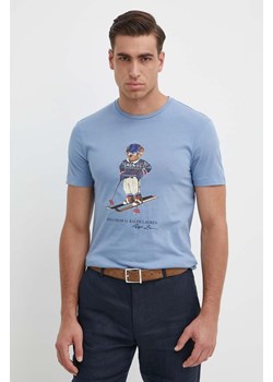 Polo Ralph Lauren t-shirt bawełniany kolor niebieski z nadrukiem ze sklepu ANSWEAR.com w kategorii T-shirty męskie - zdjęcie 171951354