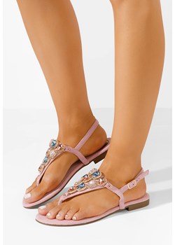 Fioletowe sandały płaski Deena ze sklepu Zapatos w kategorii Sandały damskie - zdjęcie 171951470