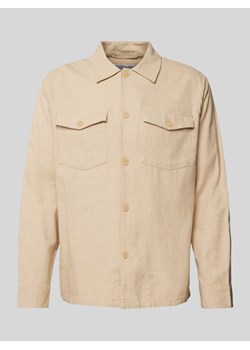 Koszula wierzchnia z dodatkiem lnu model ‘BRODY’ ze sklepu Peek&Cloppenburg  w kategorii Kurtki męskie - zdjęcie 171952310