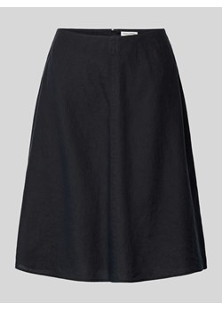 Spódnica lniana o długości do kolan ze szwem działowym ze sklepu Peek&Cloppenburg  w kategorii Spódnice - zdjęcie 171952381