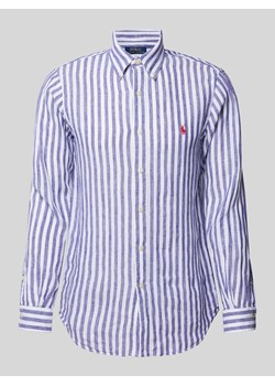 Koszula lniana o kroju custom fit ze wzorem w paski ze sklepu Peek&Cloppenburg  w kategorii Koszule męskie - zdjęcie 171952592