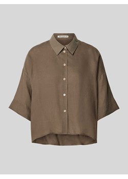 Bluzka koszulowa z lnu model ‘YARIKA’ ze sklepu Peek&Cloppenburg  w kategorii Koszule damskie - zdjęcie 171952662