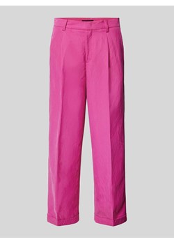 Spodnie o kroju regular fit z zakładkami w pasie i szlufkami na pasek ze sklepu Peek&Cloppenburg  w kategorii Spodnie damskie - zdjęcie 171952751