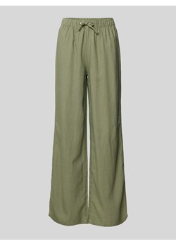Spodnie o kroju regular fit z mieszanki lnu i wiskozy z tunelem ze sklepu Peek&Cloppenburg  w kategorii Spodnie damskie - zdjęcie 171952890