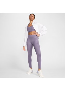 Damskie legginsy o pełnej długości z wysokim stanem i kieszeniami zapewniające mocne wsparcie Nike Go - Fiolet ze sklepu Nike poland w kategorii Spodnie damskie - zdjęcie 171953064
