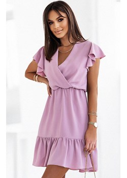 Sukienka mini z falbaną różowa Butterfly 352, Kolor różowy, Rozmiar XS/S, Ivon ze sklepu Primodo w kategorii Sukienki - zdjęcie 171954571