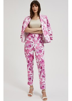 Eleganckie spodnie damskie w kwiaty różowe 4312, Kolor różowo-biały, Rozmiar XS, Moodo ze sklepu Primodo w kategorii Spodnie damskie - zdjęcie 171954642