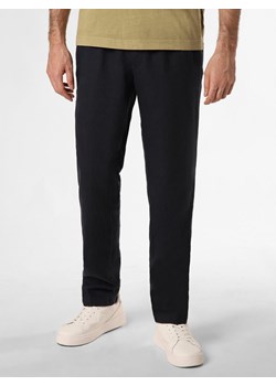 Nils Sundström Lniane spodnie - Herrera Mężczyźni len granatowy jednolity ze sklepu vangraaf w kategorii Spodnie męskie - zdjęcie 171956581