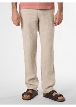 Nils Sundström Lniane spodnie - Nielson Mężczyźni len kitt jednolity ze sklepu vangraaf w kategorii Spodnie męskie - zdjęcie 171956710
