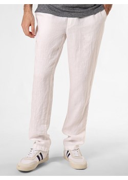 Nils Sundström Lniane spodnie - Herrera Mężczyźni len biały jednolity ze sklepu vangraaf w kategorii Spodnie męskie - zdjęcie 171956762