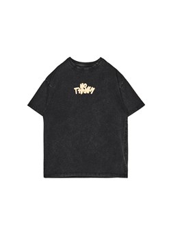 Cropp - Czarny t-shirt oversize z printem - szary ze sklepu Cropp w kategorii Bluzki damskie - zdjęcie 171958684