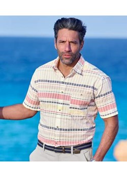 Bawełniana koszula w paski z efektem gofrowanym ze sklepu Atlas For Men w kategorii Koszule męskie - zdjęcie 171958822