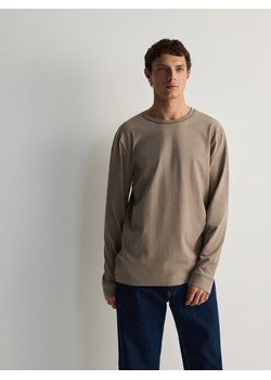 Reserved - Bawełniany longsleeve - brązowy ze sklepu Reserved w kategorii T-shirty męskie - zdjęcie 171958991