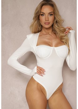 Białe Body z Kwadratowym Dekoltem i Usztywnianymi Miseczkami Ivorine ze sklepu Renee odzież w kategorii Bluzki damskie - zdjęcie 171959522