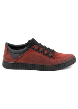 Buty męskie sznurowane skórzane 287KZ czerwone ze sklepu butyolivier w kategorii Buty zimowe męskie - zdjęcie 171960443