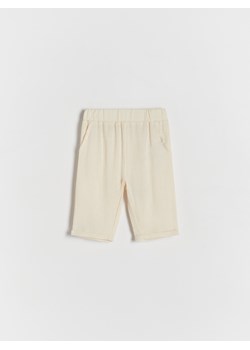Reserved - Tkaninowe spodnie z lnem - złamana biel ze sklepu Reserved w kategorii Odzież dla niemowląt - zdjęcie 171960694