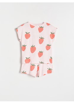Reserved - Dwuczęściowa piżama w owoce - pastelowy róż ze sklepu Reserved w kategorii Piżamy dziecięce - zdjęcie 171960784