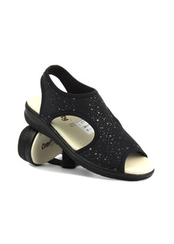 Sandały damskie ze skórzaną wkładką - Comfooty EMMA, czarne ze sklepu ulubioneobuwie w kategorii Sandały damskie - zdjęcie 171960850