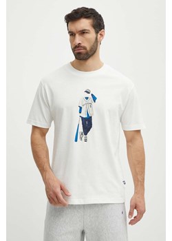 New Balance t-shirt bawełniany męski kolor beżowy z nadrukiem MT41577SST ze sklepu PRM w kategorii T-shirty męskie - zdjęcie 171962864
