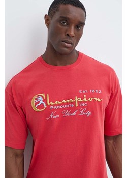Champion t-shirt bawełniany męski kolor czerwony z aplikacją 219998 ze sklepu PRM w kategorii T-shirty męskie - zdjęcie 171962874