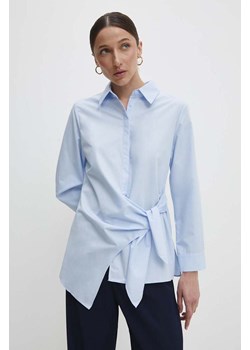 Answear Lab bluzka damska kolor niebieski gładka ze sklepu ANSWEAR.com w kategorii Koszule damskie - zdjęcie 171964383