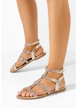 Złote eleganckie sandały Sona ze sklepu Zapatos w kategorii Sandały damskie - zdjęcie 171980534