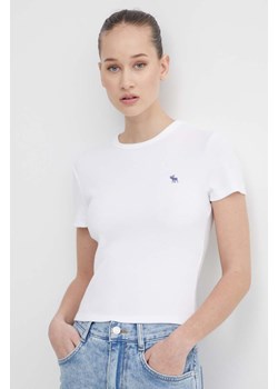 Abercrombie &amp; Fitch t-shirt damski kolor beżowy ze sklepu ANSWEAR.com w kategorii Bluzki damskie - zdjęcie 171981732
