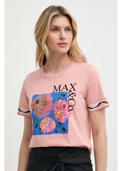 MAX&amp;Co. t-shirt bawełniany damski kolor różowy 2416971024200 ze sklepu ANSWEAR.com w kategorii Bluzki damskie - zdjęcie 171981761