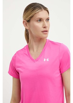 Under Armour t-shirt treningowy Tech kolor różowy ze sklepu ANSWEAR.com w kategorii Bluzki damskie - zdjęcie 171981771