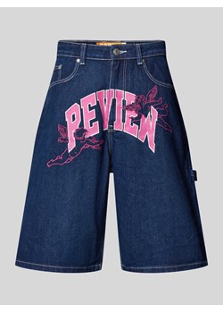 Szorty jeansowe z nadrukiem z logo ze sklepu Peek&Cloppenburg  w kategorii Spodenki męskie - zdjęcie 171982850