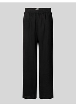 Spodnie lniane w jednolitym kolorze ze sklepu Peek&Cloppenburg  w kategorii Spodnie damskie - zdjęcie 171982901