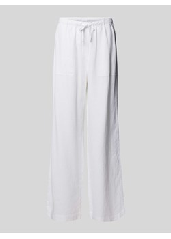 Spodnie lniane o kroju regular fit z nakładanymi kieszeniami ze sklepu Peek&Cloppenburg  w kategorii Spodnie damskie - zdjęcie 171982993