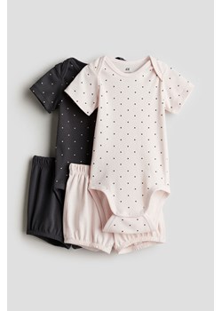 H & M - Komplet z bawełnianego dżerseju 4-częściowy - Szary ze sklepu H&M w kategorii Odzież dla niemowląt - zdjęcie 171983192