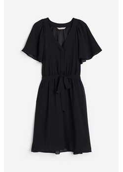 H & M - Szyfonowa sukienka z dekoltem w serek - Czarny ze sklepu H&M w kategorii Sukienki - zdjęcie 171983311