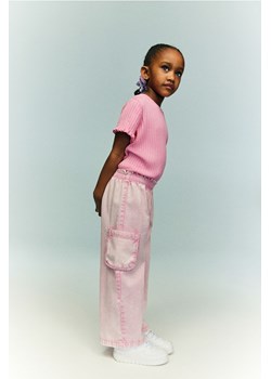 H & M - Top z dzianiny w prążki - Różowy ze sklepu H&M w kategorii Bluzki dziewczęce - zdjęcie 171983313