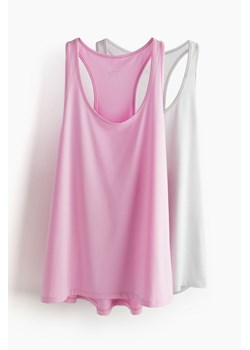 H & M - Koszulka sportowa DryMove 2-pak - Różowy ze sklepu H&M w kategorii Bluzki damskie - zdjęcie 171983390