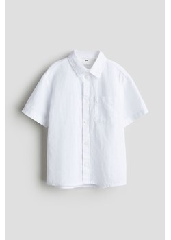 H & M - Koszula z domieszką lnu - Biały ze sklepu H&M w kategorii Koszule chłopięce - zdjęcie 171983391