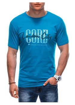 T-shirt męski z nadrukiem 1922S - niebieski ze sklepu Edoti w kategorii T-shirty męskie - zdjęcie 171983853