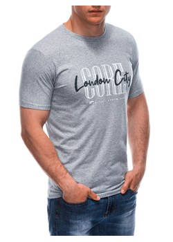 T-shirt męski z nadrukiem 1922S - szary ze sklepu Edoti w kategorii T-shirty męskie - zdjęcie 171983860
