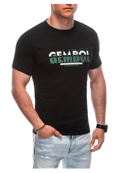 T-shirt męski z nadrukiem 1921S - czarny ze sklepu Edoti w kategorii T-shirty męskie - zdjęcie 171983881